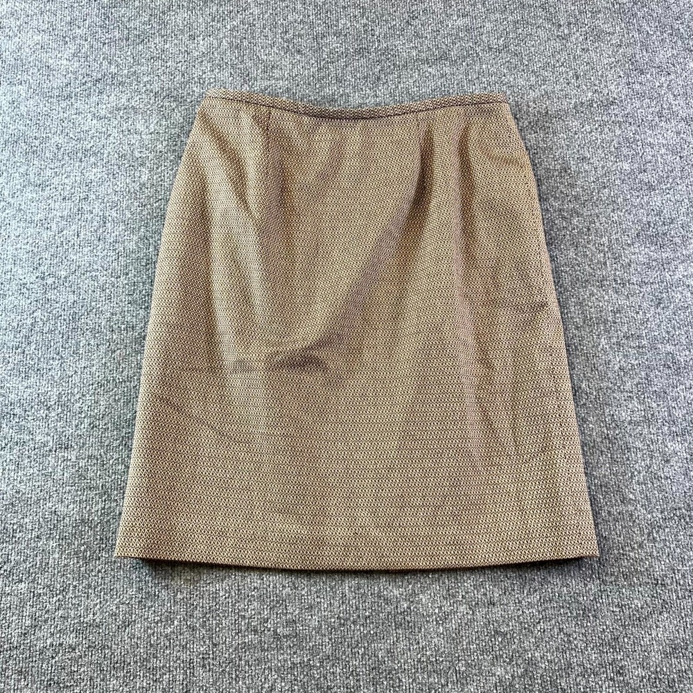 East 5th Straight & Pencil Skirt Women's 12 Petite Beige Geometric Single Slit